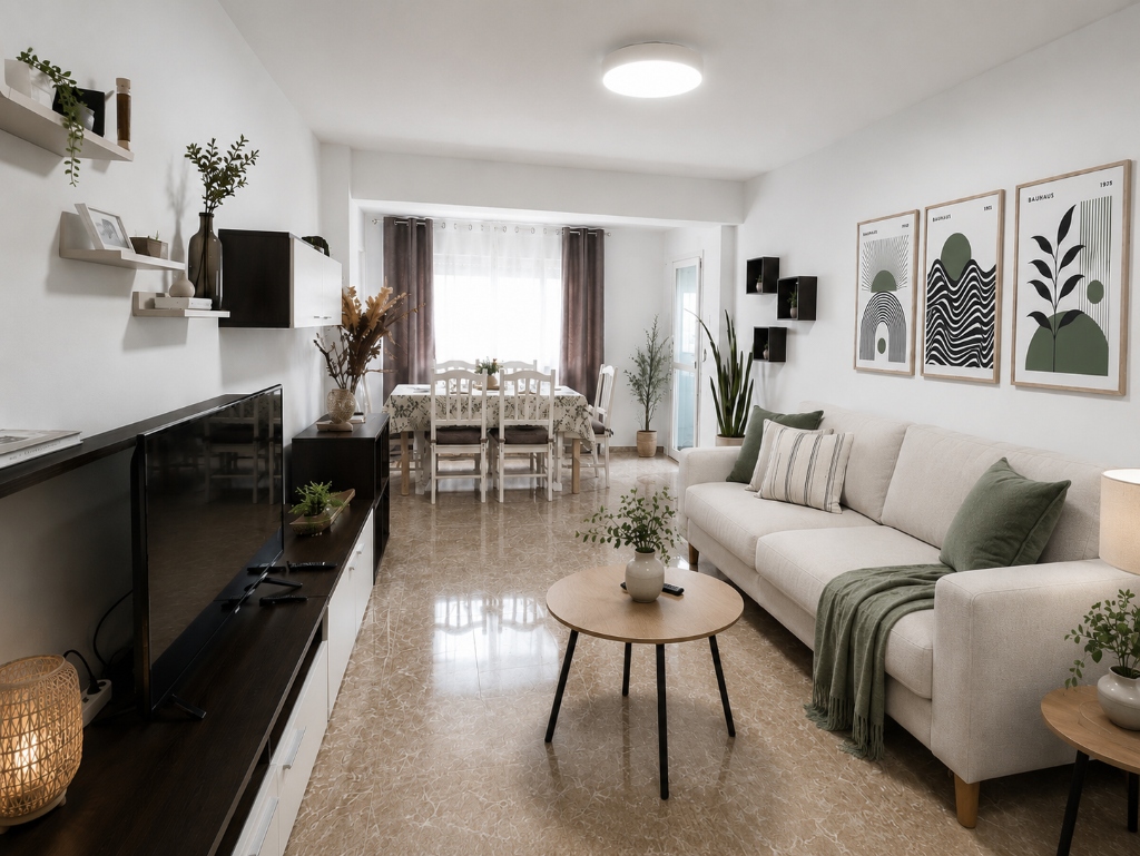 Salón amueblado en Madrid